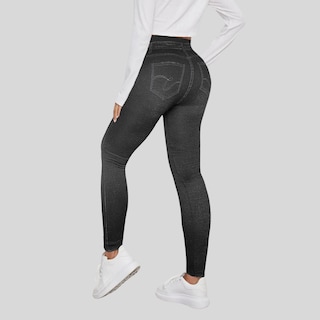 Foto 4 | Set De 2 Mallones Diseño Mezclilla Lic-055-2 Negro Y Azul Tela Stretch Gruesa