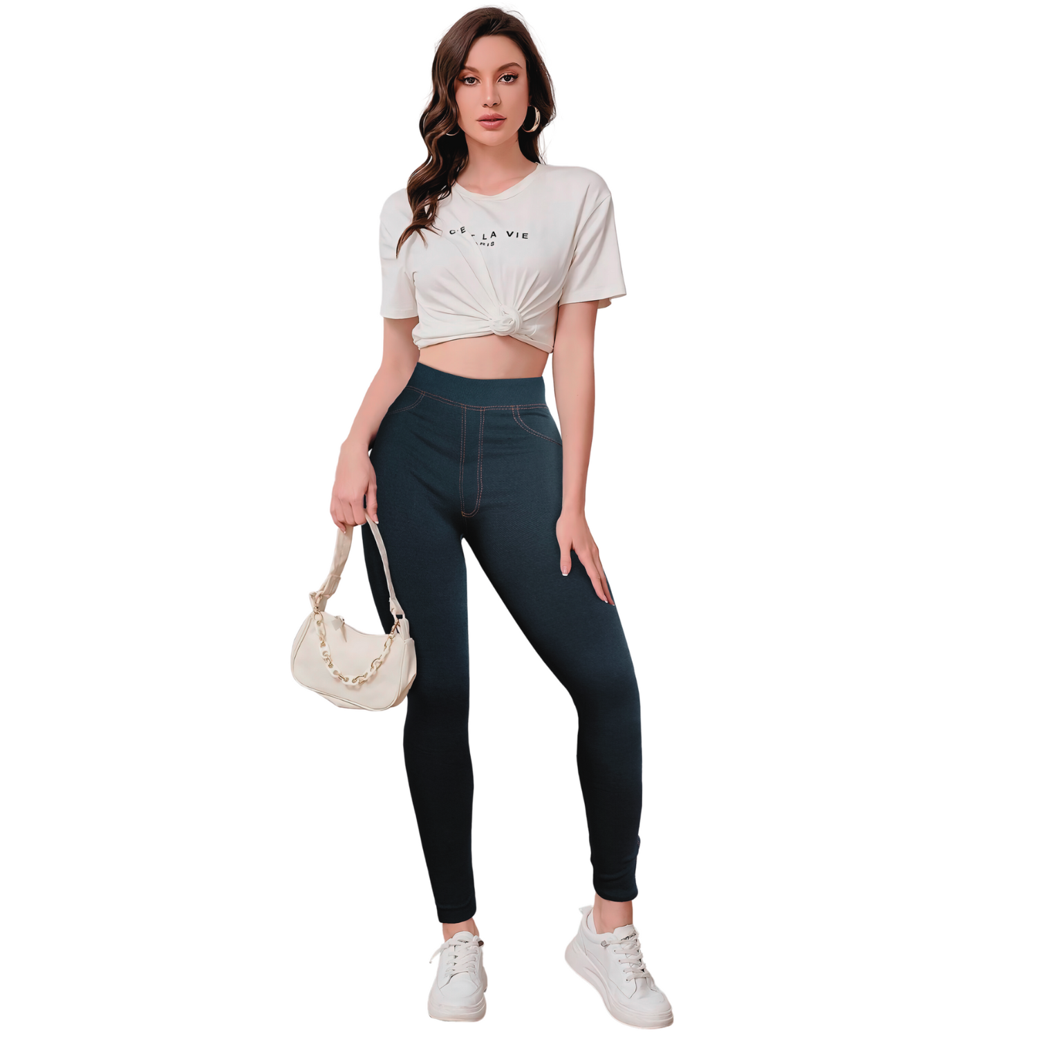 Foto 3 pulgar | Leggings Negros para Mujer