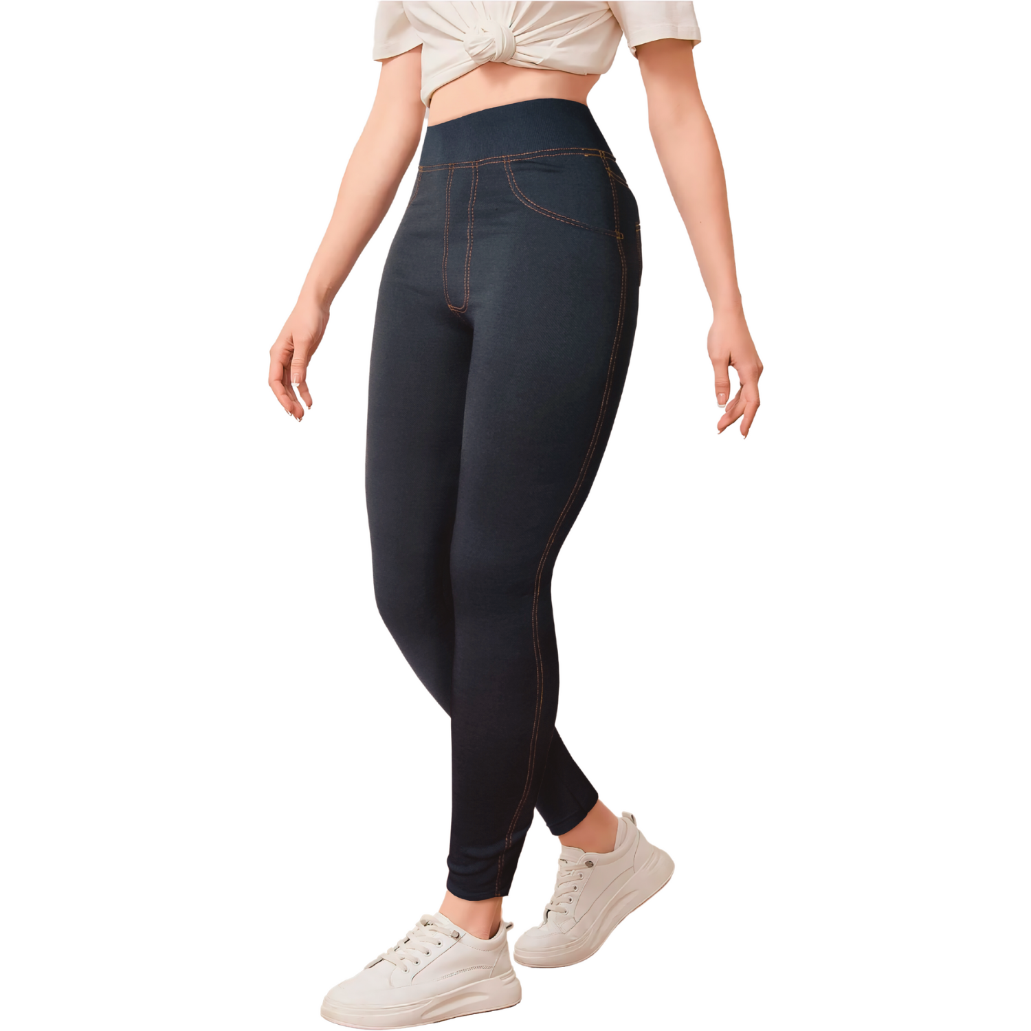 Foto 4 pulgar | Leggings Negros para Mujer