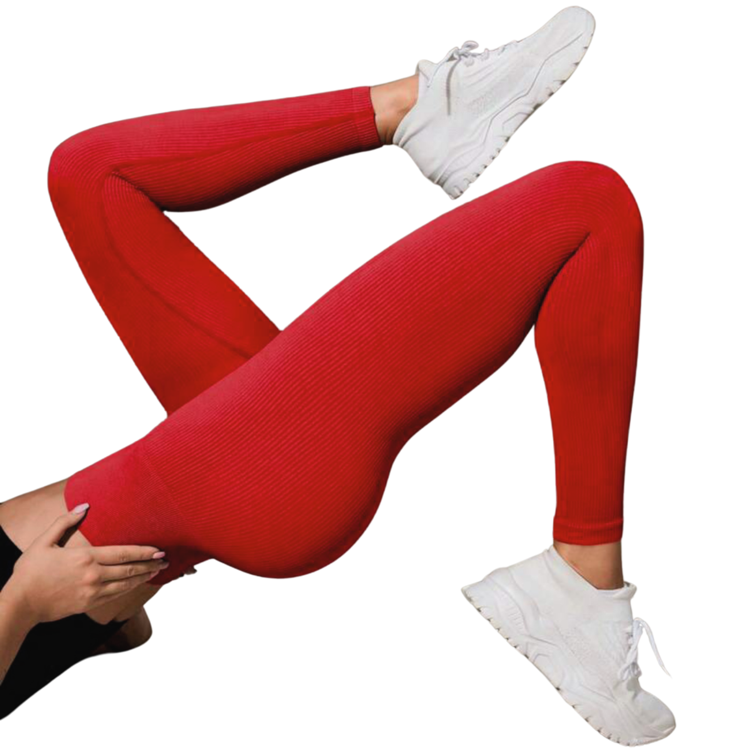 Foto 4 pulgar | Leggings Deportivos Rojos para Mujer