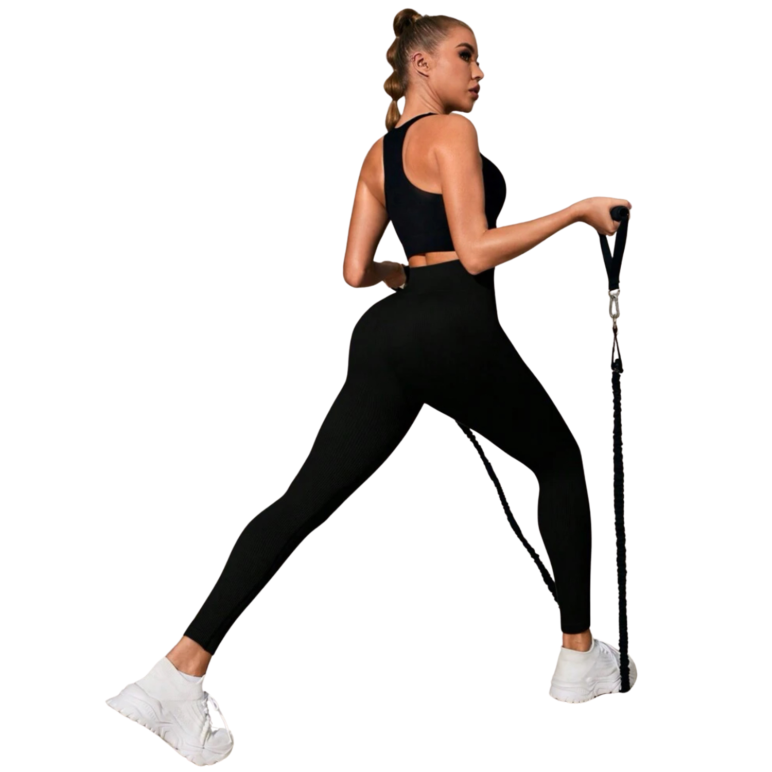 Foto 4 pulgar | Mallas Deportivas de Mujer Lic-083 Negras Gym Leggins