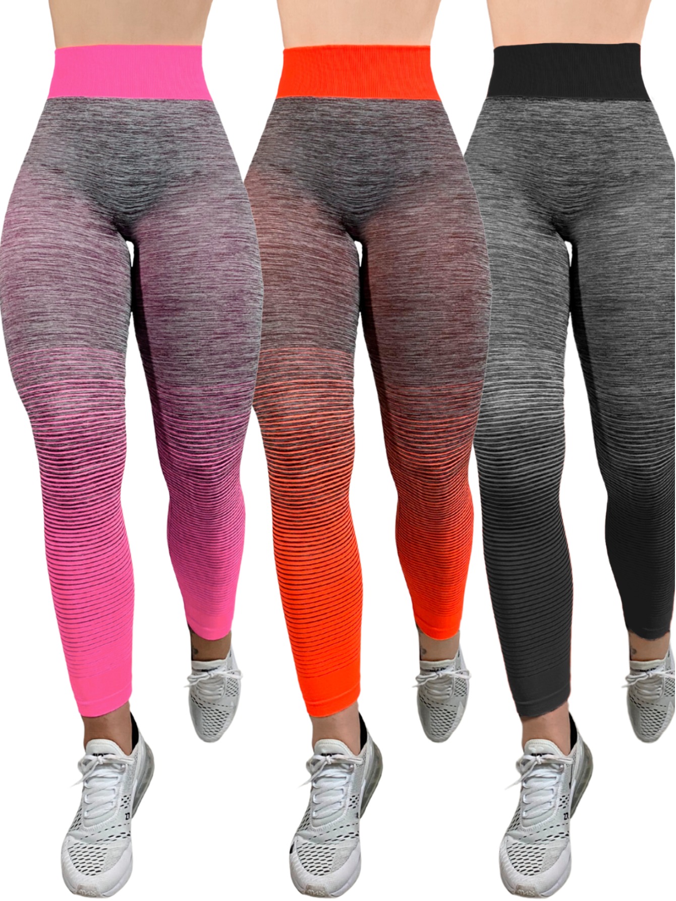 Foto 2 pulgar | Set De 3 Mallones Lic-083 Aqua/Morado/Azul Leggings Stretch de Mujer
