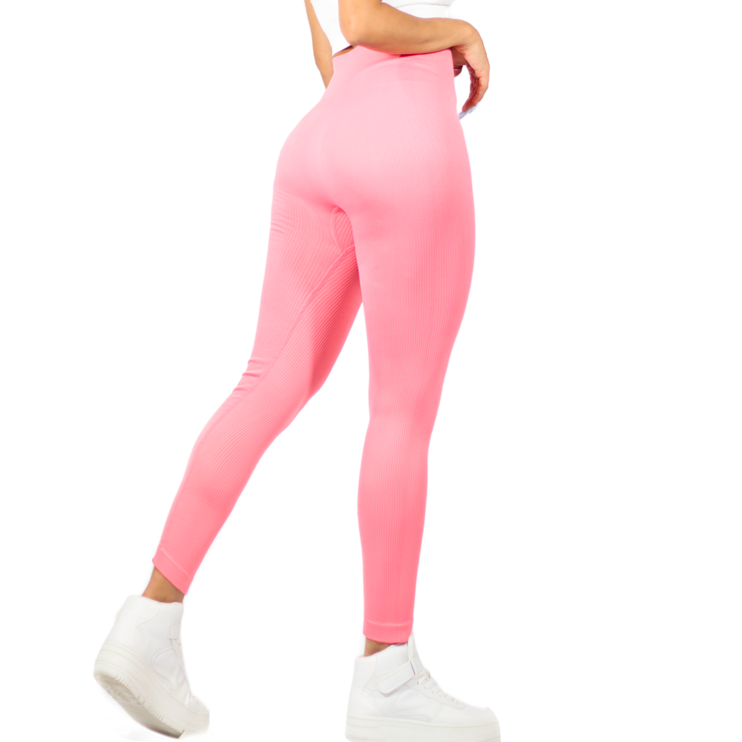 Foto 4 pulgar | Leggings Deportivos Rosas para Mujer