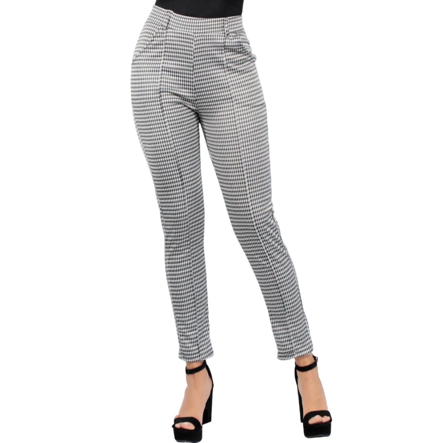 Foto 2 pulgar | Jeggins para Mujer A Cuadros Blanco