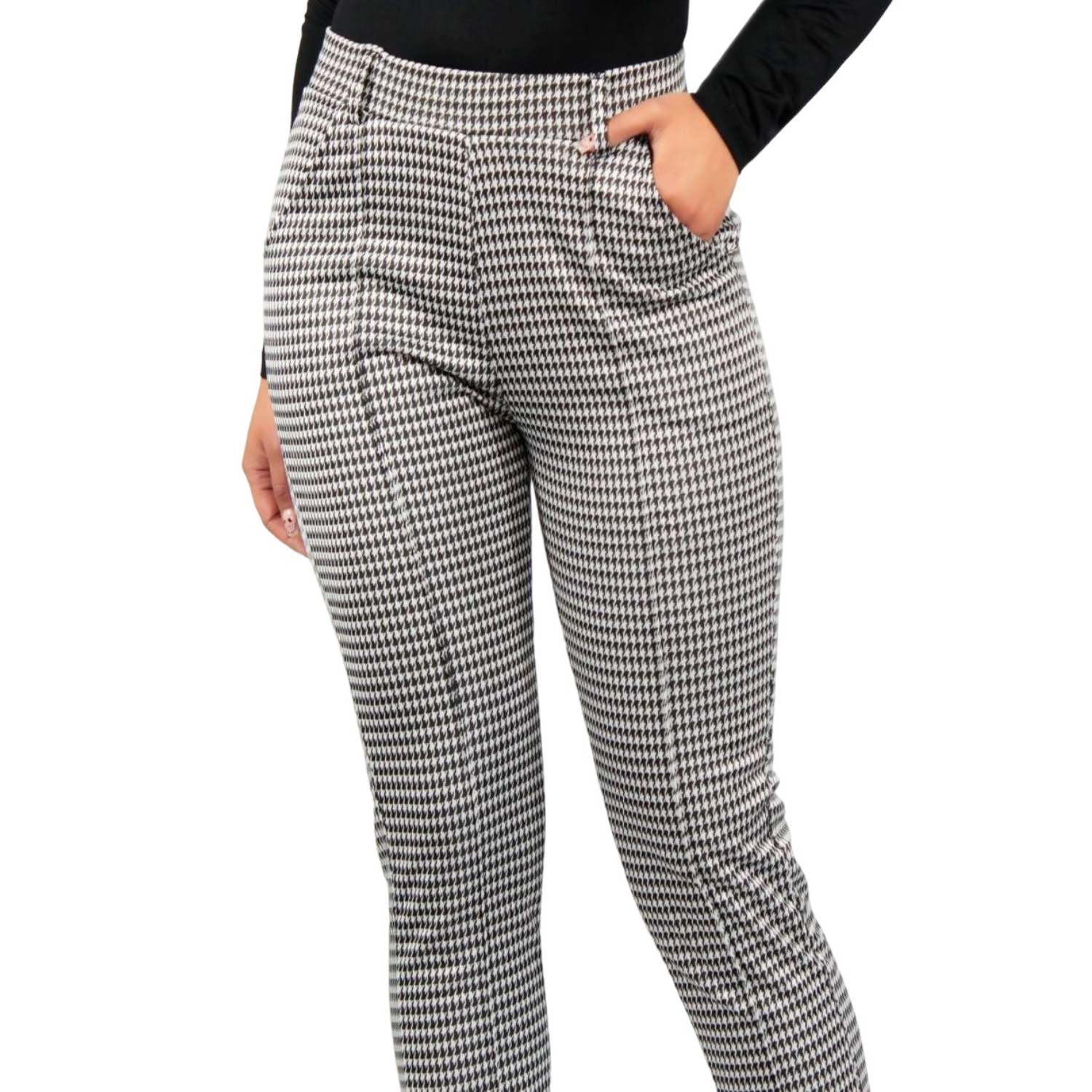 Foto 5 pulgar | Jeggins para Mujer A Cuadros Blanco