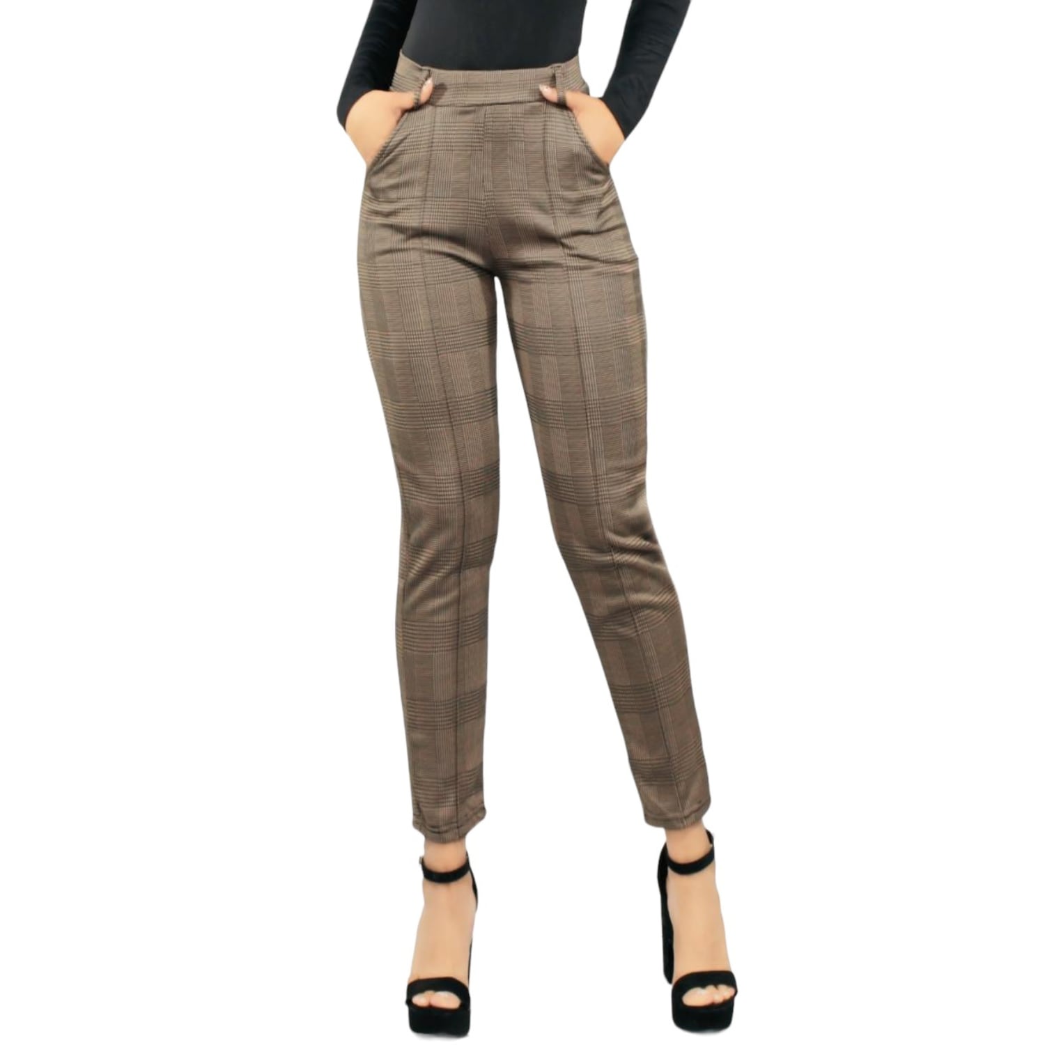 Jeggins de Mujer Lic-0102 Diseño de Pantalón a Cuadros $139