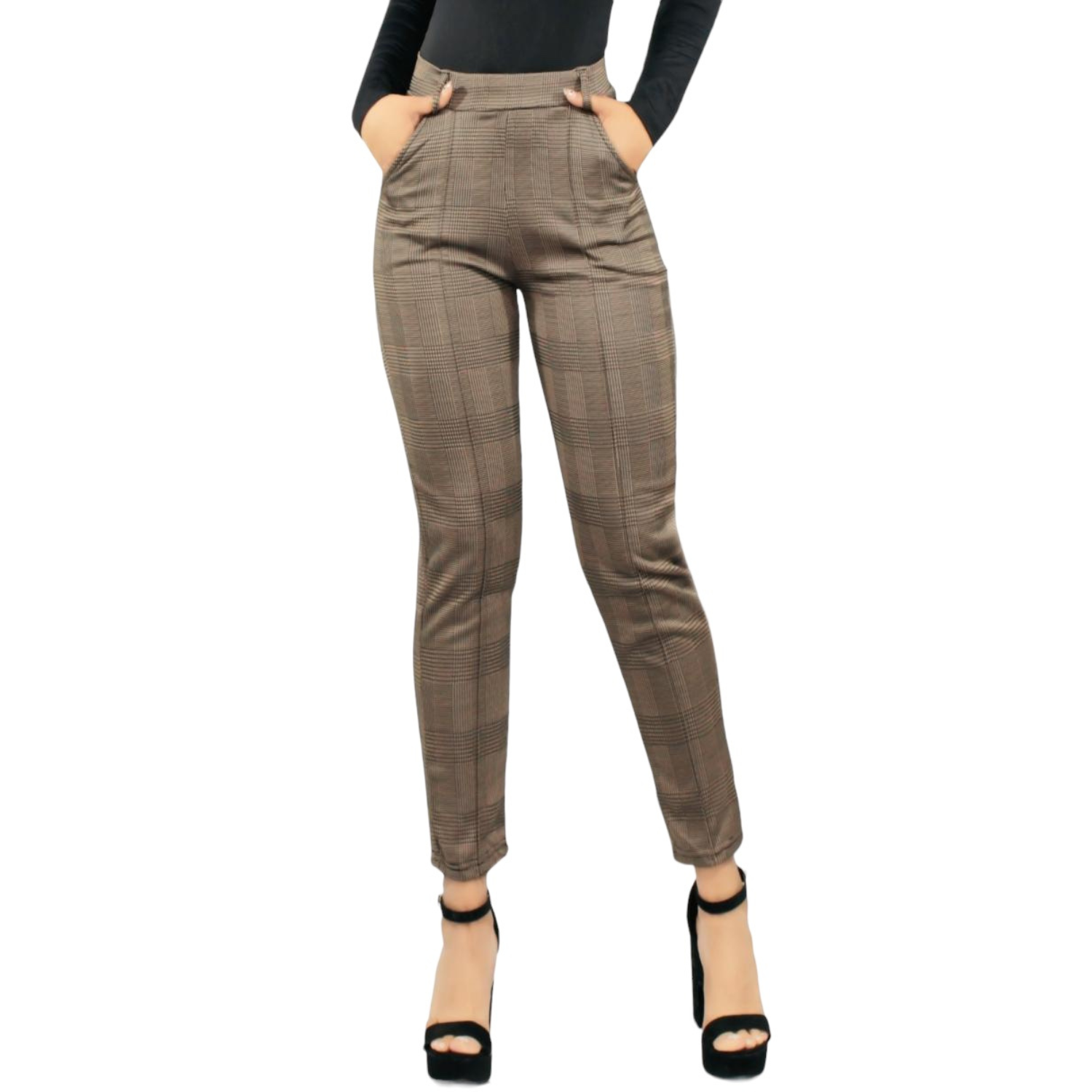 Jeggins de Mujer Lic-0102 Diseño de Pantalón a Cuadros