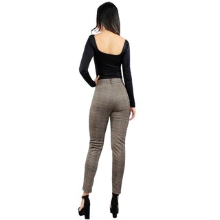 Foto 3 | Jeggins Marrones a Cuadros para Mujer