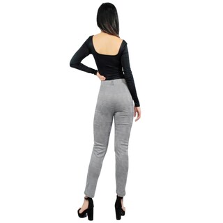 Foto 3 | Jeggins Grises a Cuadros para Mujer