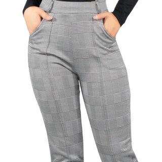 Foto 4 | Jeggins Grises a Cuadros para Mujer