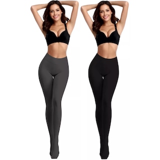 Foto 1 | Set De 2 Mallones De Mujer Negro Y Gris Leggings Termicos