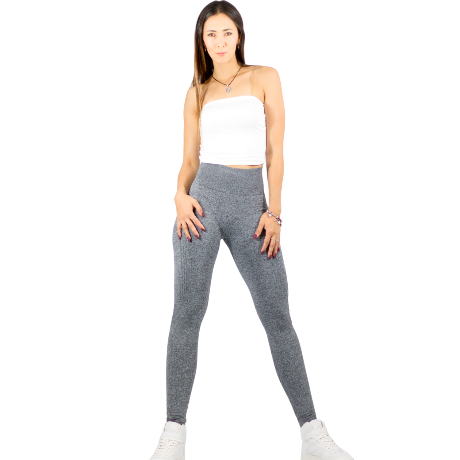 Foto 3 pulgar | Leggings Grises para Mujer