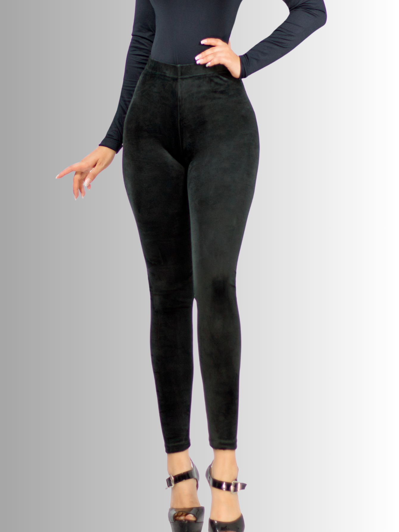 Foto 3 pulgar | Leggings De Mujer Lic-03 Negro Aterciopelado