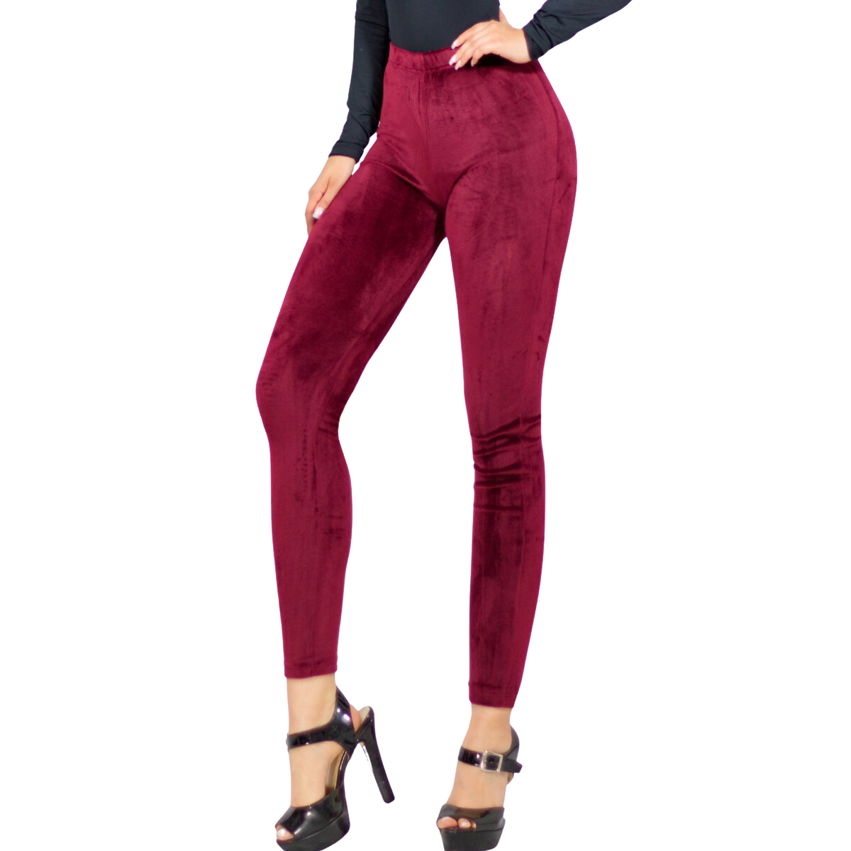 Foto 1 | Leggings De Mujer Lic-03 Vino Aterciopelado