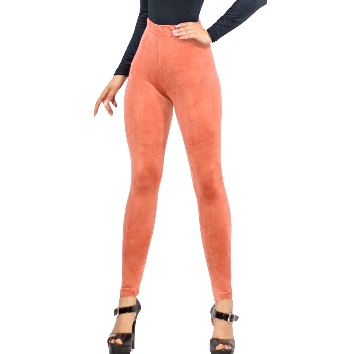 Foto 2 pulgar | Leggings De Mujer Lic-03 Coral Aterciopelado