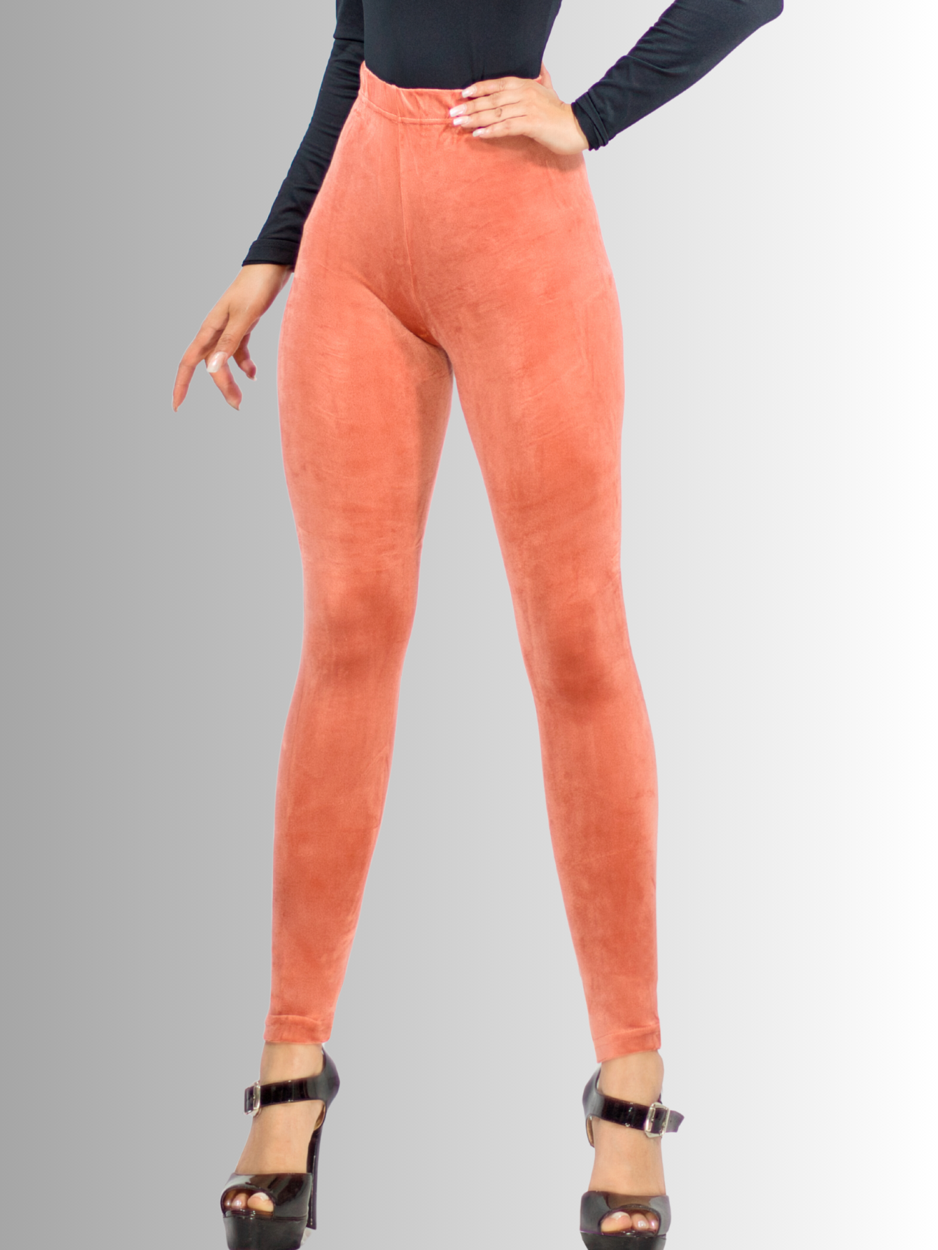 Foto 3 pulgar | Leggings De Mujer Lic-03 Coral Aterciopelado