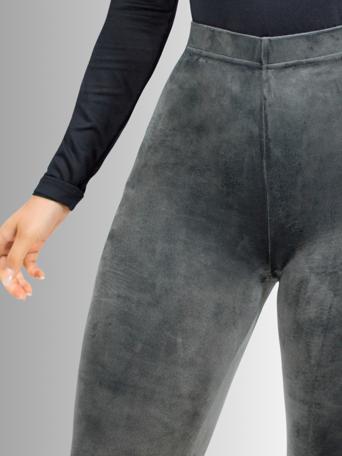 Foto 6 pulgar | Leggings De Mujer Lic-03 Gris Aterciopelado