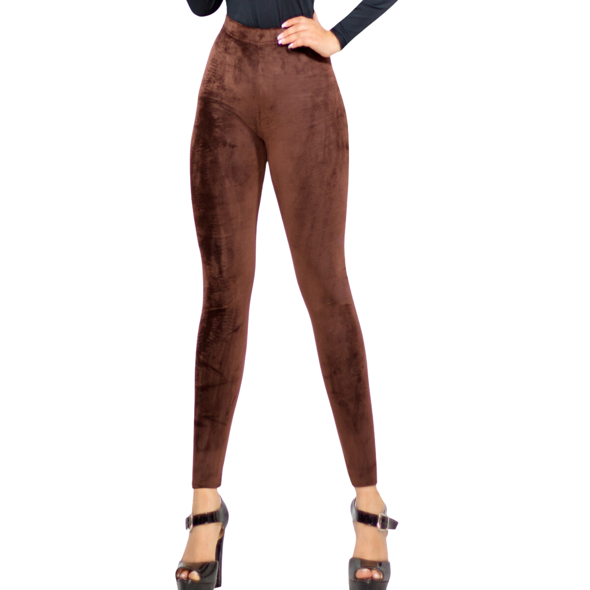 Foto 1 | Leggings De Mujer Lic-03 Café Aterciopelado