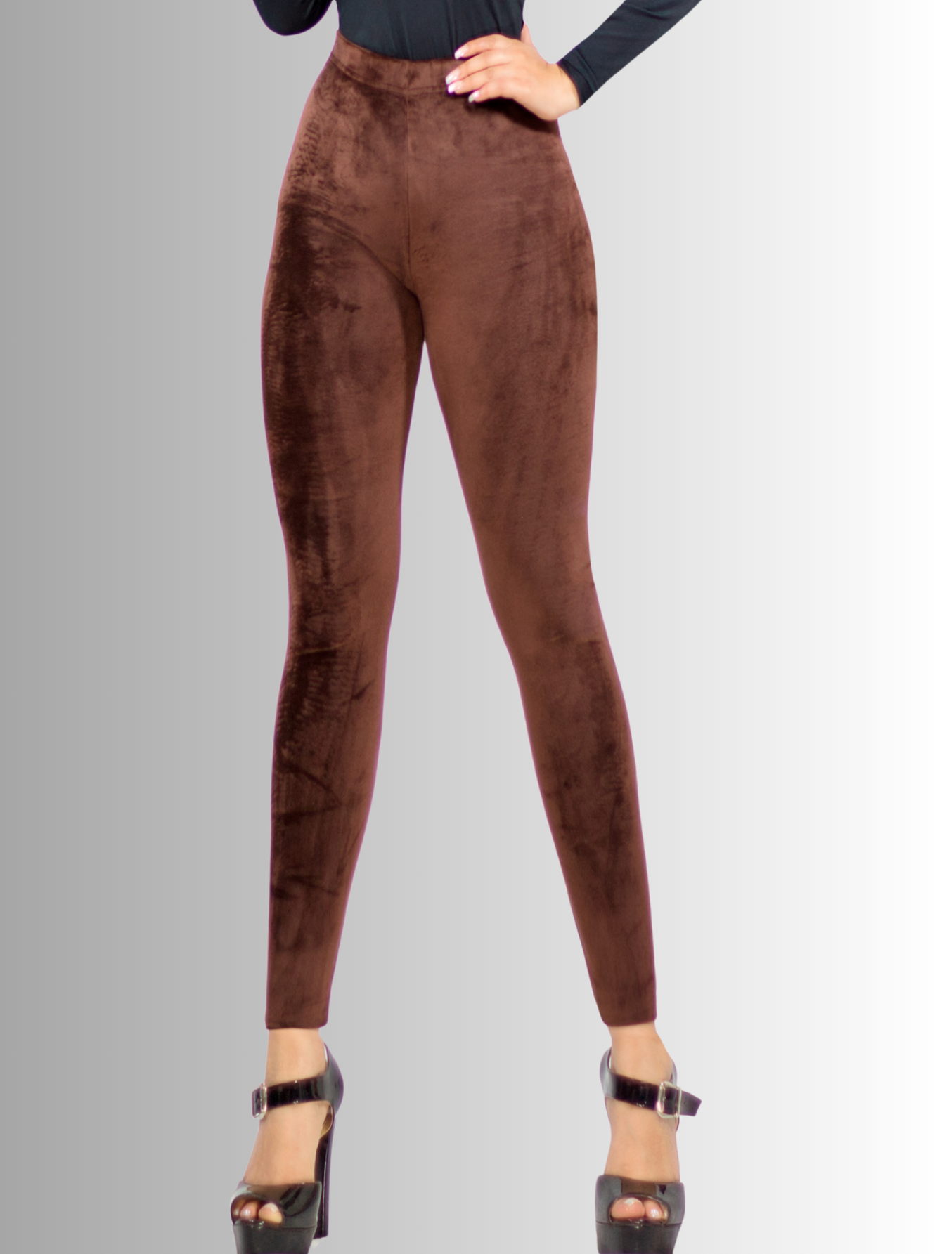 Foto 2 | Leggings De Mujer Lic-03 Café Aterciopelado