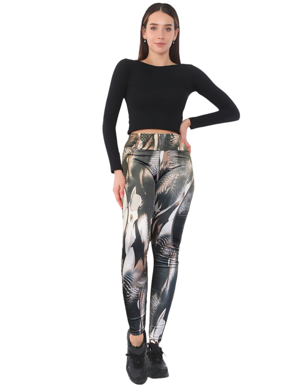Foto 3 pulgar | Leggings Lic-051 Café para Mujer