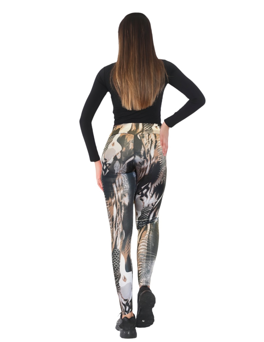 Foto 4 pulgar | Leggings Lic-051 Café para Mujer