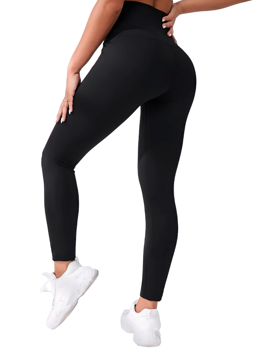 Foto 2 | Leggings de Mujer con Faja de Tiro Alto Lic-070-2 Negra