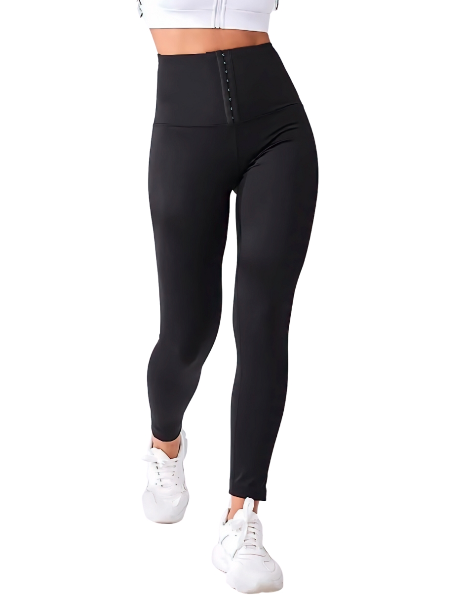 Foto 4 pulgar | Leggings de Mujer con Faja de Tiro Alto Lic-070-2 Negra