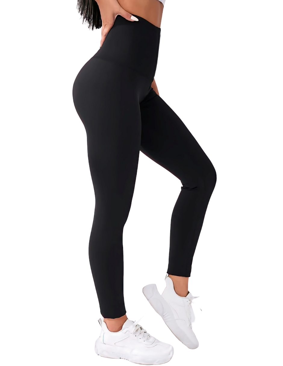 Foto 5 pulgar | Leggings de Mujer con Faja de Tiro Alto Lic-070-2 Negra