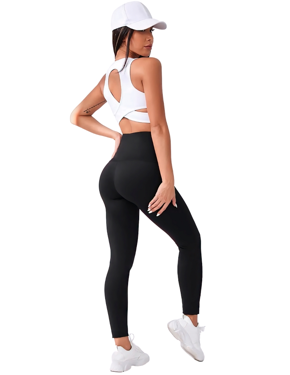 Foto 6 pulgar | Leggings de Mujer con Faja de Tiro Alto Lic-070-2 Negra