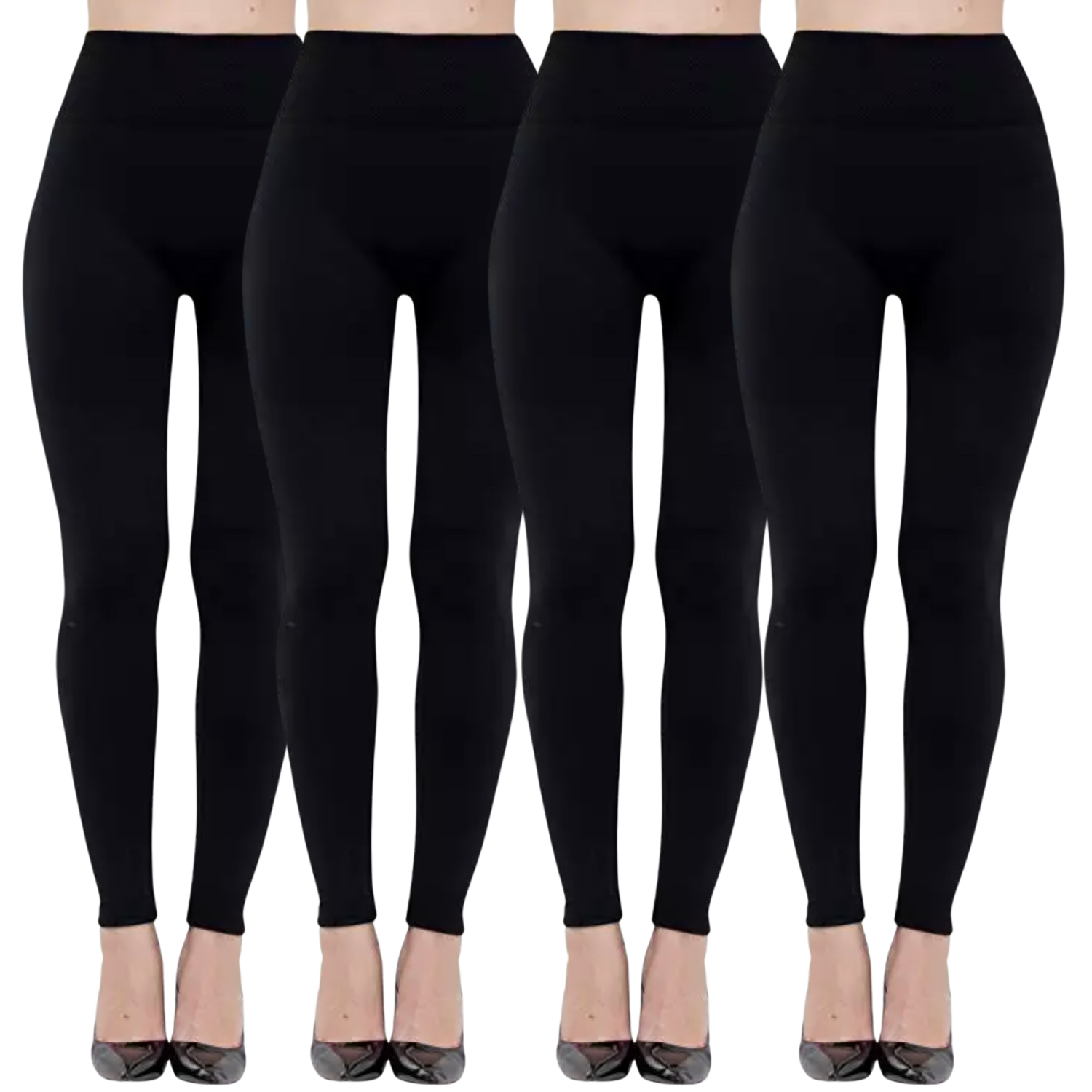 Foto 2 pulgar | Leggings Térmicos Negros 4 Piezas para Mujer