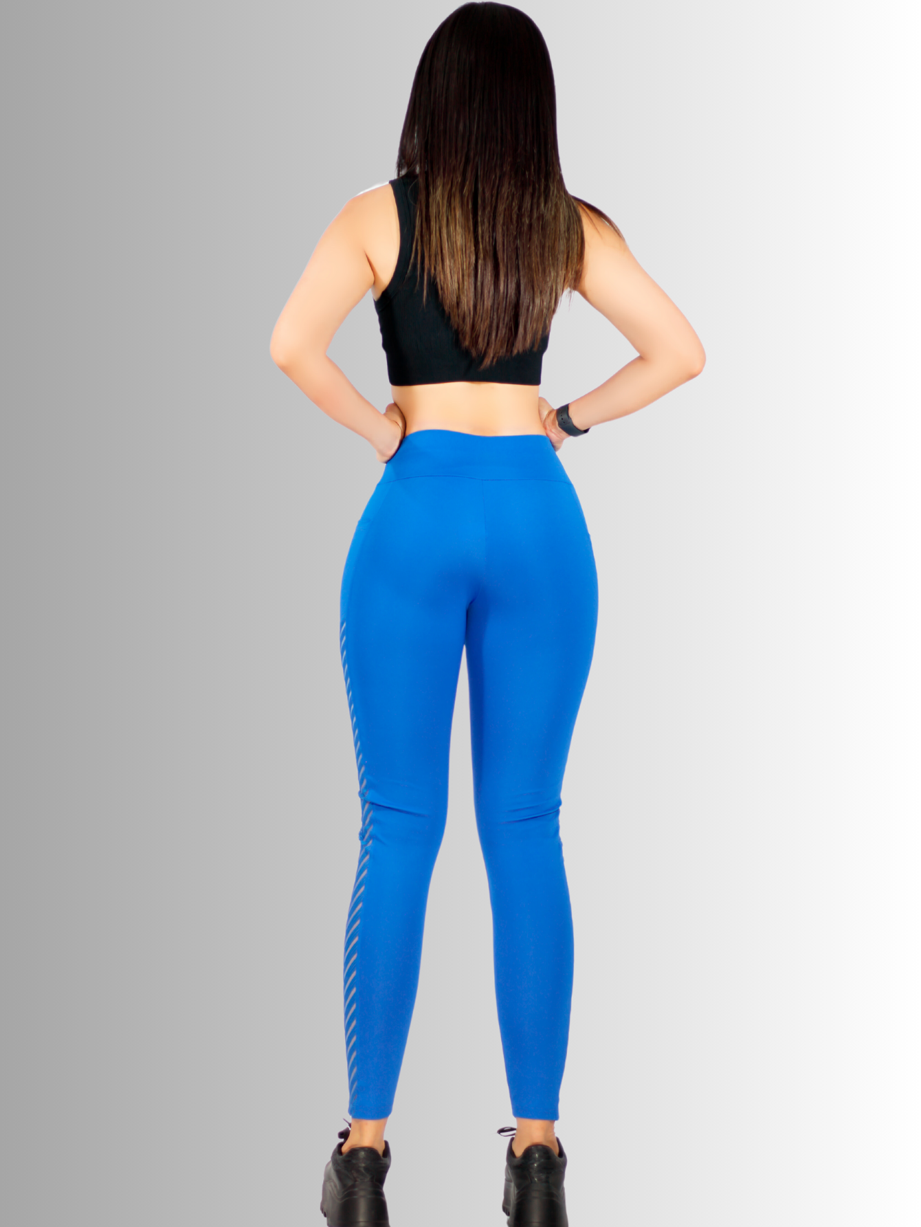 Foto 7 pulgar | Leggins Deportivo o Casual para Mujer Lic-0154 Azul con Bolsas Laterales y Detalles en Malla