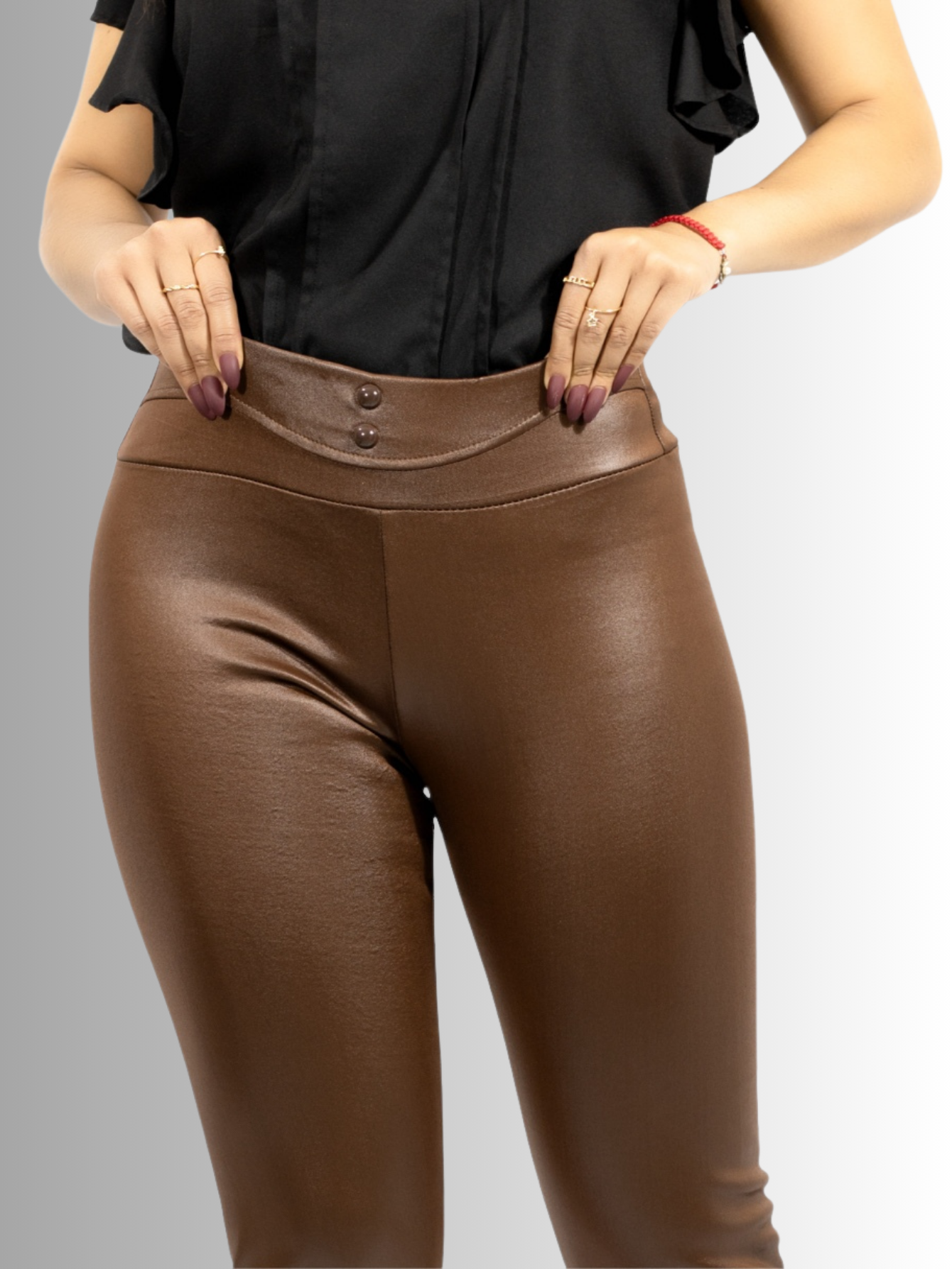 Foto 3 pulgar | Set de 3 Leggings Elegantes Casuales Lic-0118 Varios Colores Tipo Vinipiel