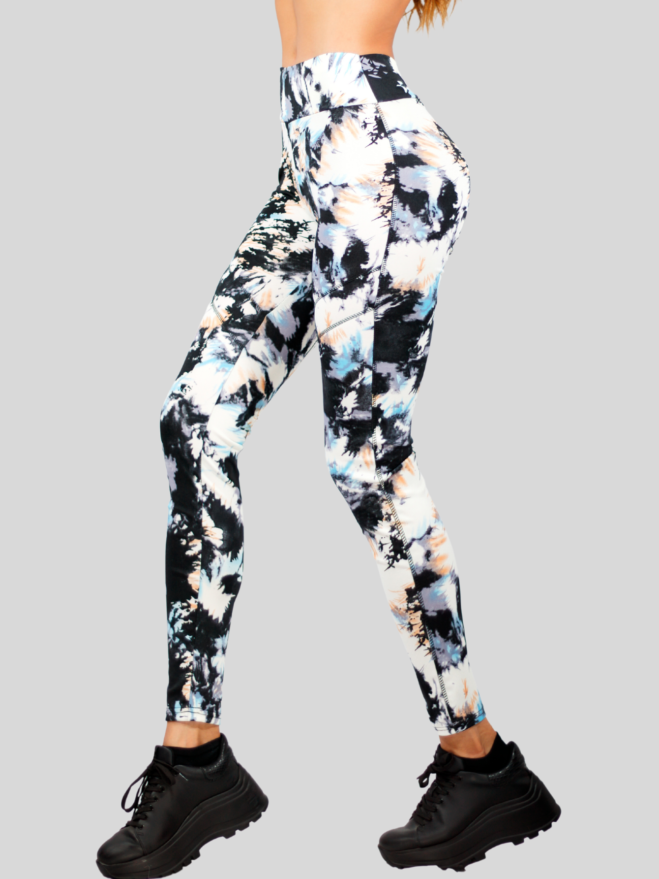 Foto 4 pulgar | Leggins Deportivo de Mujer Push Up Lic-046 Diseño Jaspeado en Colores