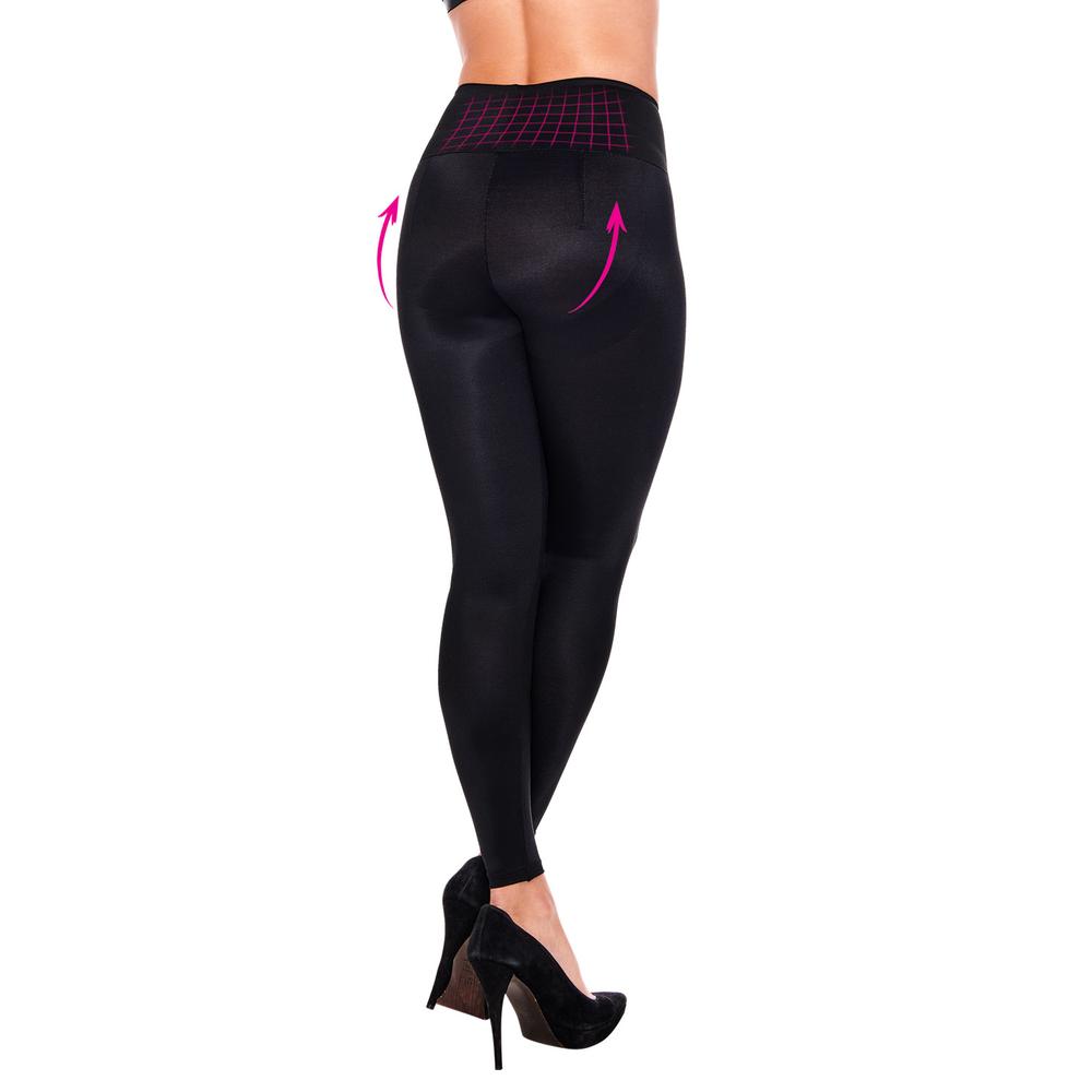 Foto 4 pulgar | Leggings Ilusión Negros para Mujer