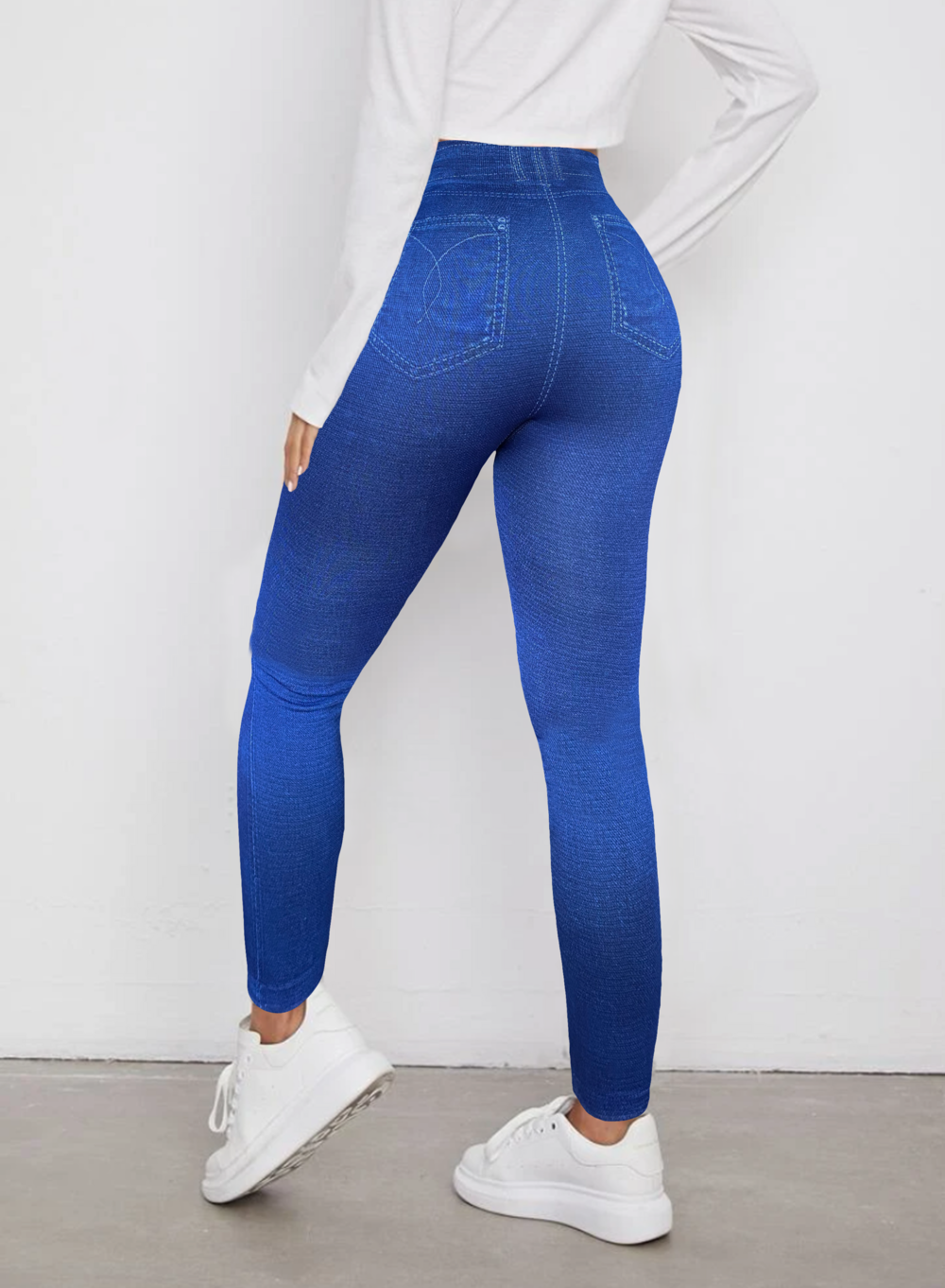 Foto 5 pulgar | Leggings de Mezclilla Azul 2 Piezas para Mujer