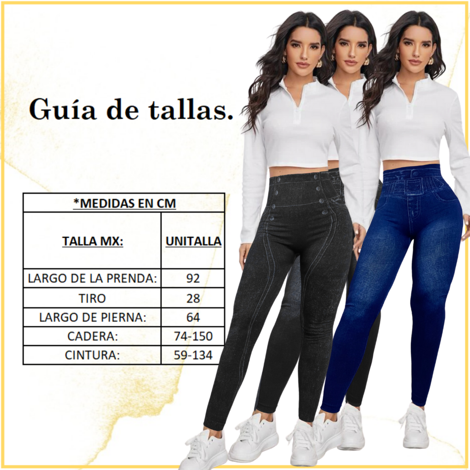Foto 6 pulgar | Leggings de Mezclilla Azul 2 Piezas para Mujer