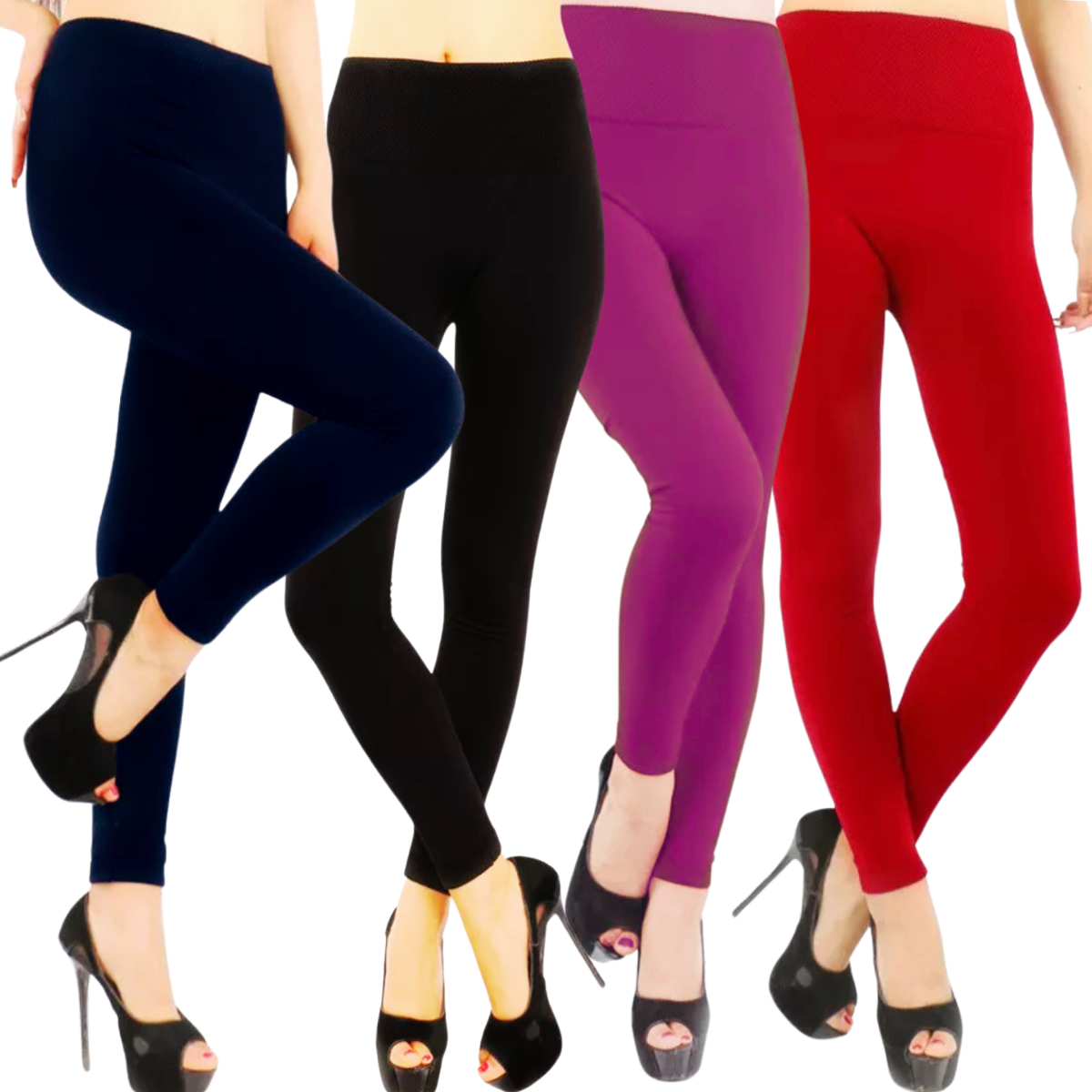 Foto 2 pulgar | Set de 4 Leggings Térmicos Varios Colores para Mujer