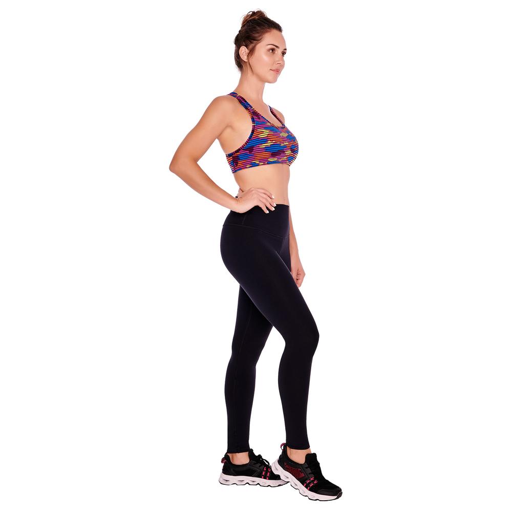 Foto 4 pulgar | Leggings con Pretina Alta Ilusión Negros para Mujer