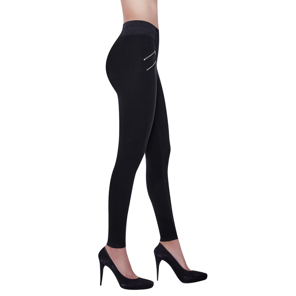 Foto 3 pulgar | Leggings Ilusión Negros para Mujer