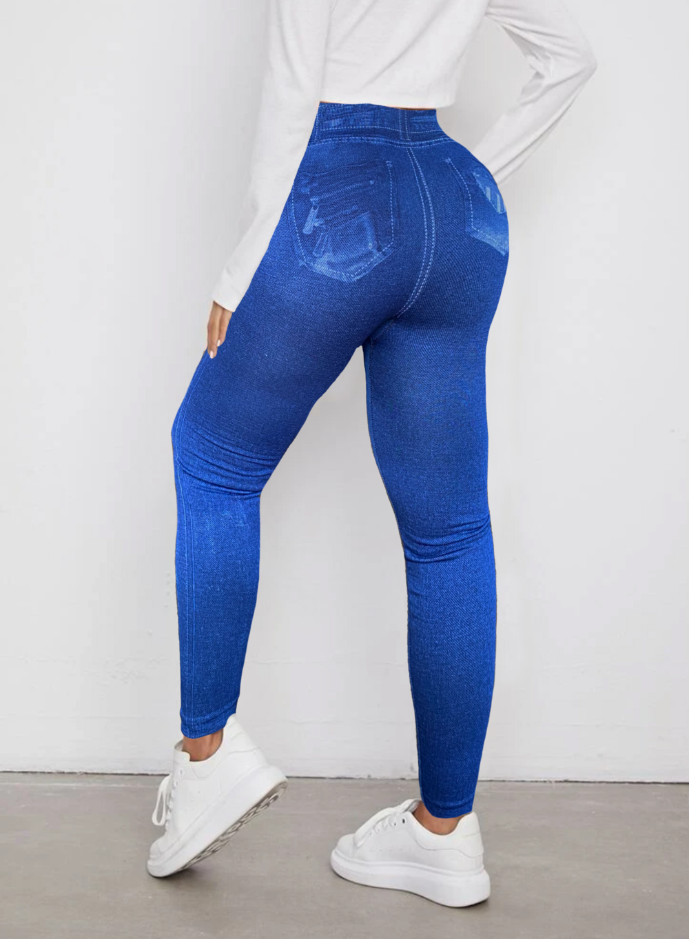 Foto 5 pulgar | Set de 2 Mallones Diseño Mezclilla Lic-055-2 Azules Tela Stretch Gruesa