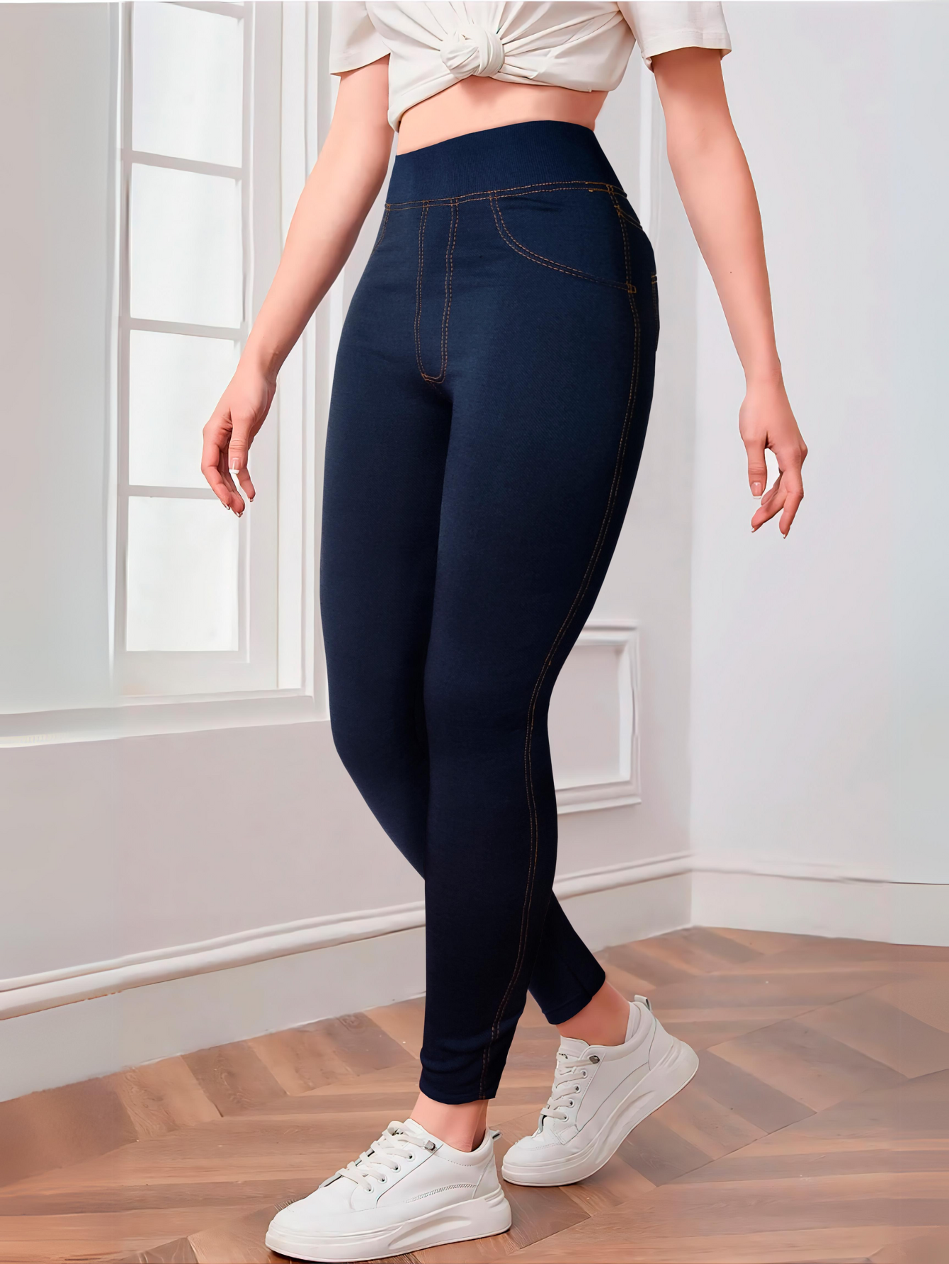 Foto 4 | Set de 2 Leggins Gruesos Lic-055-3 para Mujer