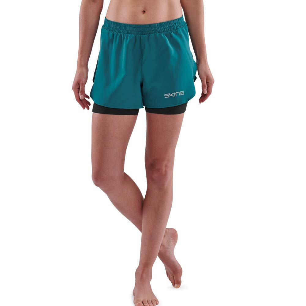 Pantalones Cortos Skins Series-3 Active X-fit Para Mujer, Color Verde Azulado, Talla X-small - Venta Internacional.