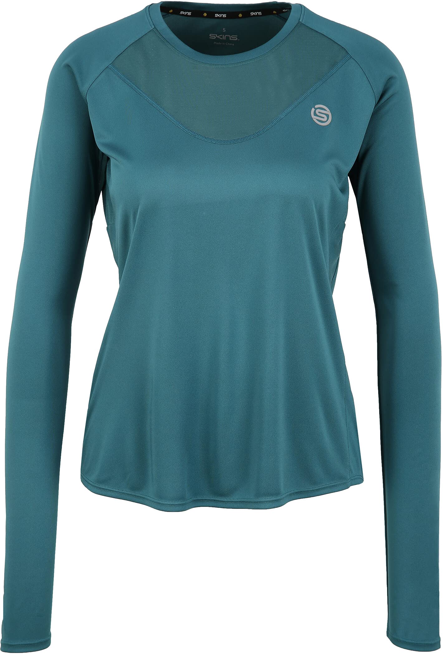 Camiseta De Manga Larga Skins Series-3 Active Para Mujer, Color Verde Azulado, Talla L - Venta Internacional.