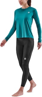 Foto 5 | Camiseta De Manga Larga Skins Series-3 Active Para Mujer, Color Verde Azulado, Talla L - Venta Internacional.