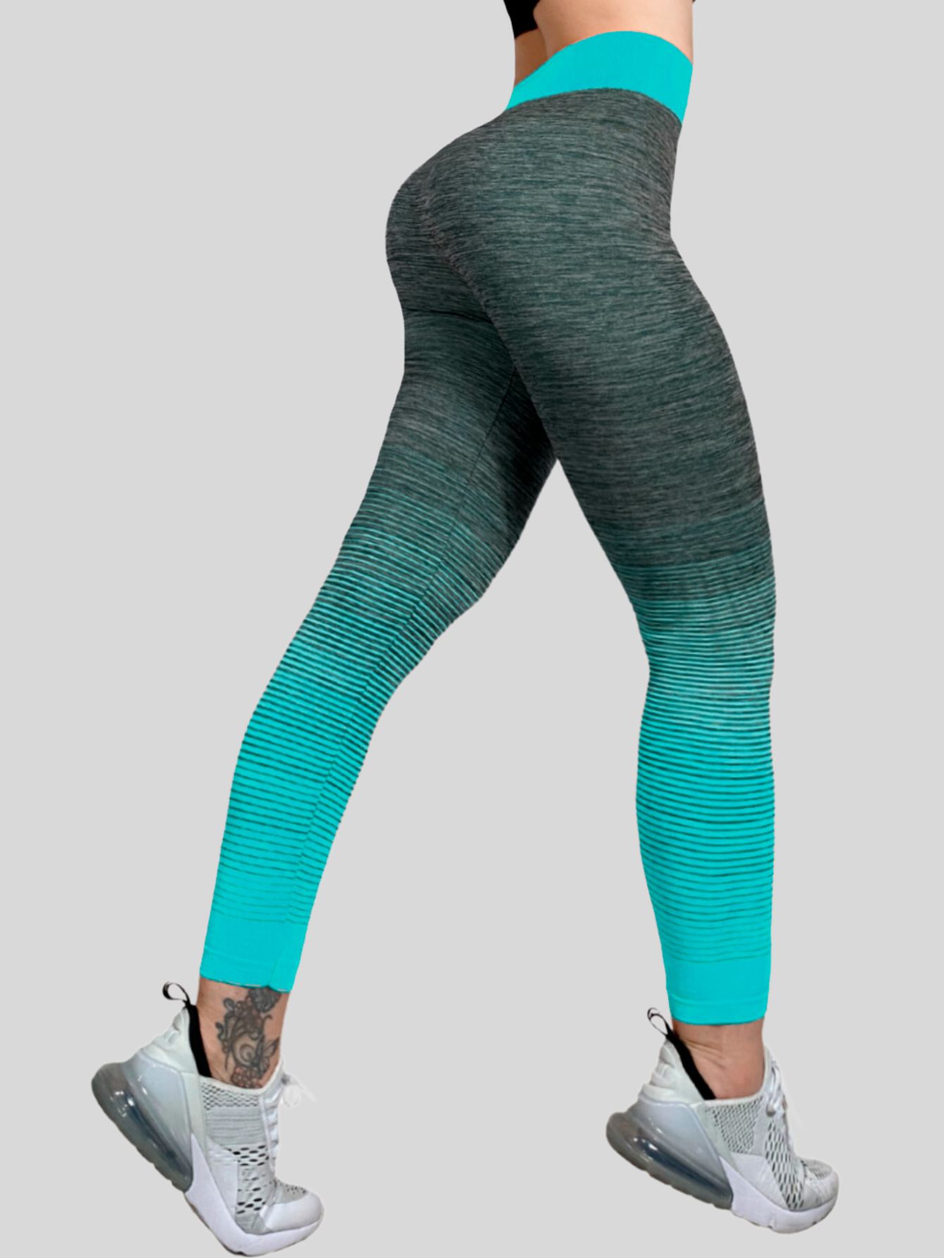 Foto 3 pulgar | Mallon Mujer Leggings Stretch Lic-083 Color Aqua Leggins Mayon Mallas