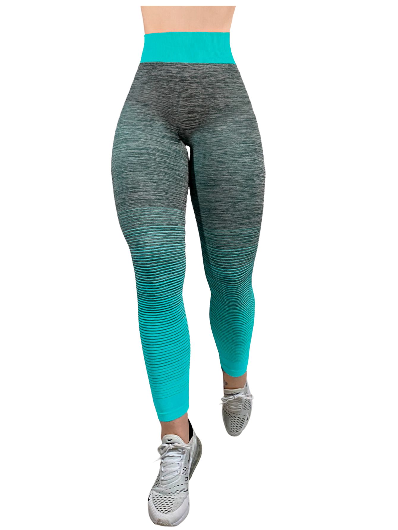 Foto 5 pulgar | Mallon Mujer Leggings Stretch Lic-083 Color Aqua Leggins Mayon Mallas