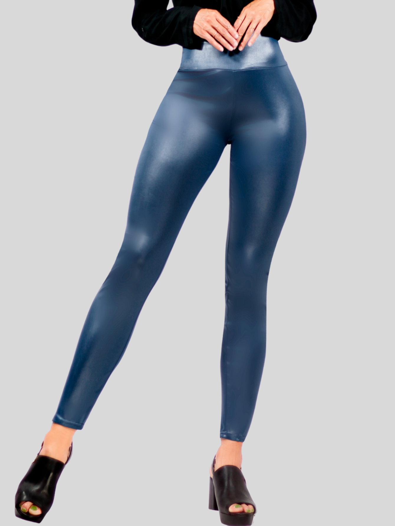 Foto 3 pulgar | Set De Dos Leggins Moda Elegante Casual Lic-074-px2 Colores Variados Mujer Mallones Cuero Vinipiel