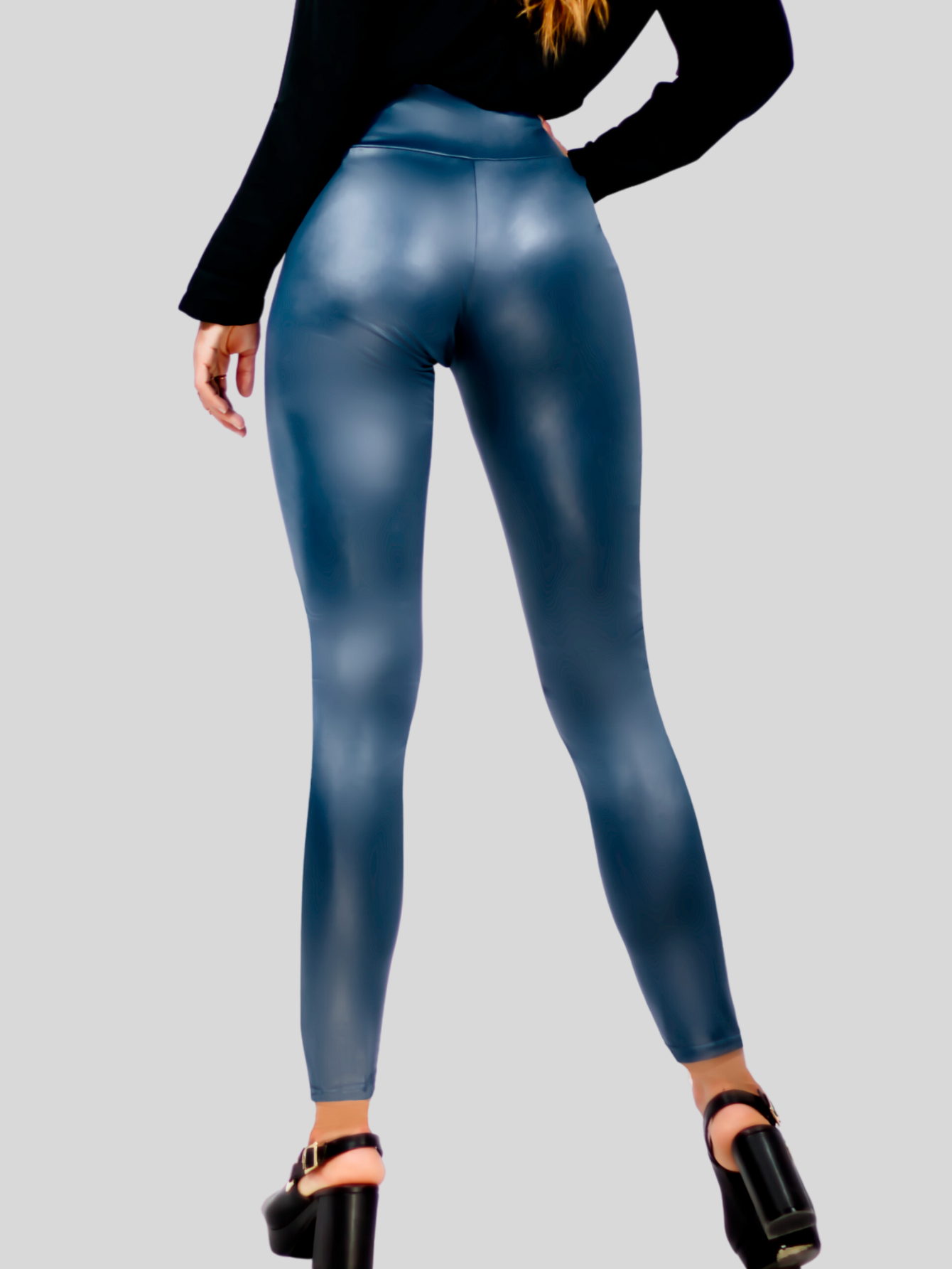 Foto 5 pulgar | Set De Dos Leggins Moda Elegante Casual Lic-074-px2 Colores Variados Mujer Mallones Cuero Vinipiel