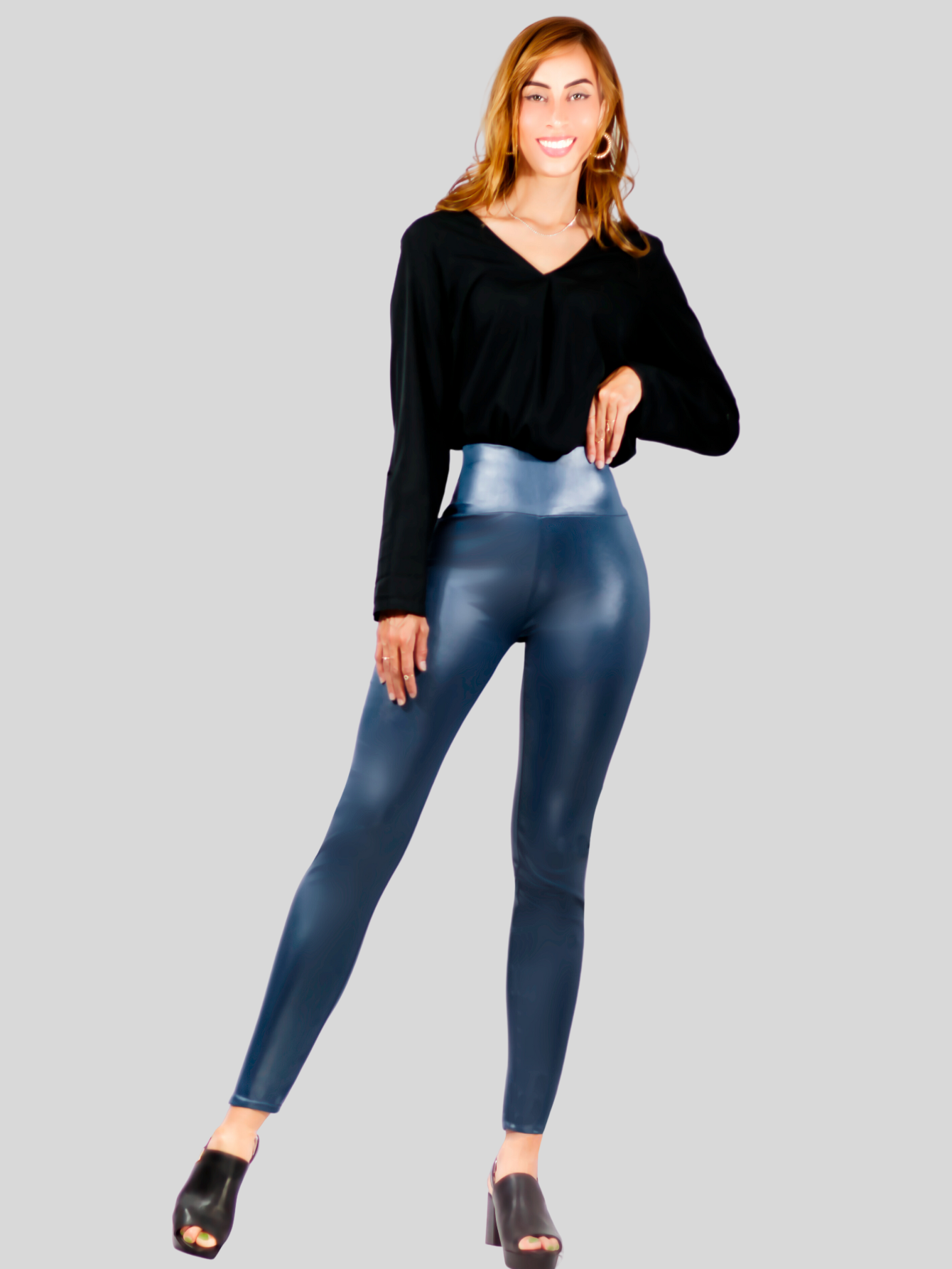 Foto 7 pulgar | Set De Dos Leggins Moda Elegante Casual Lic-074-px2 Colores Variados Mujer Mallones Cuero Vinipiel