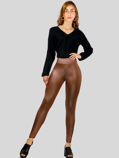 Foto 7 | Set De Dos Leggins Moda Elegante Casual Lic-074-px2 Colores Variados Mujer Mallones Cuero Vinipiel